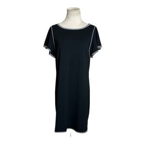 Max Studio black short sleeves tunic mini dress size small
